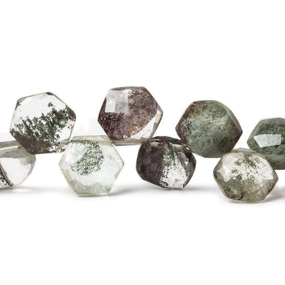 9-11mm Moss Quartz Top Drill Hexagon 8 inch 30 pieces