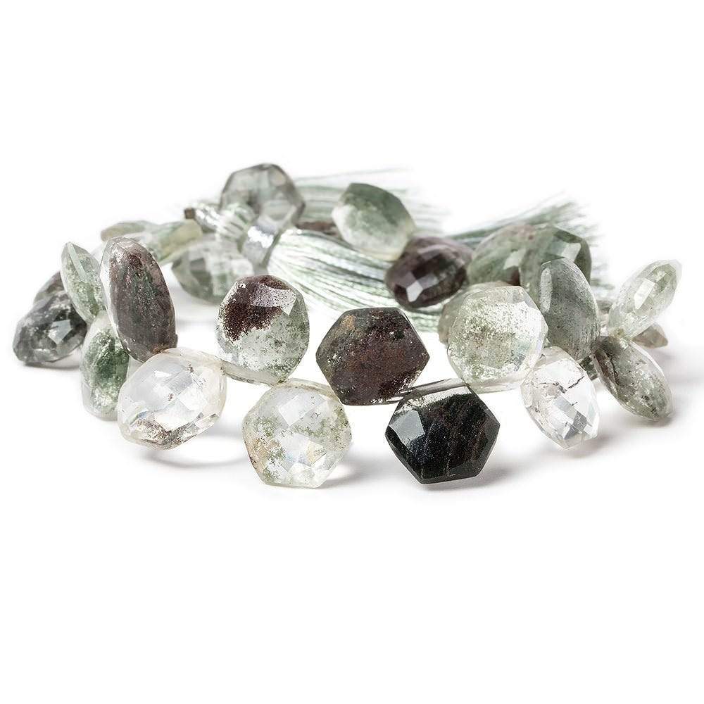 9-11mm Moss Quartz Top Drill Hexagon 8 inch 30 pieces