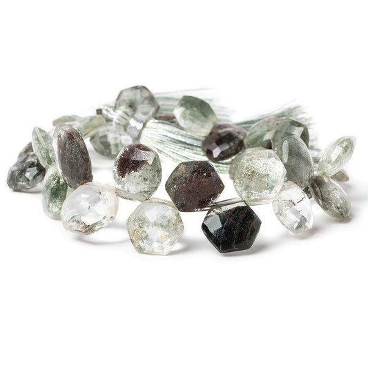 9-11mm Moss Quartz Top Drill Hexagon 8 inch 30 pieces