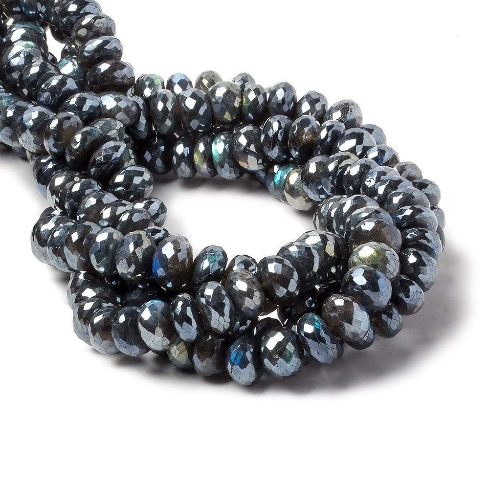 9-10mm Mystic Labradorite faceted rondelle beads 14 inch 50 pieces