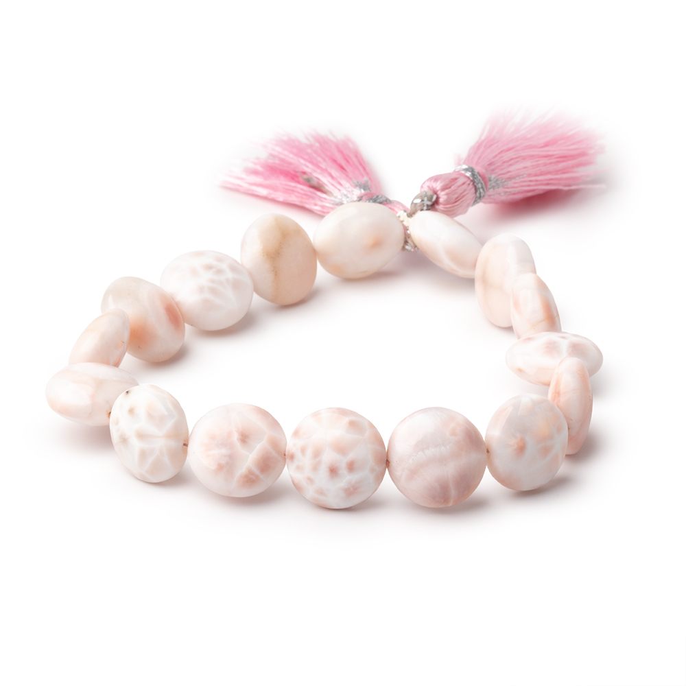 9-11mm Natrolite Plain Coin Beads 7.5 inch 16 pieces