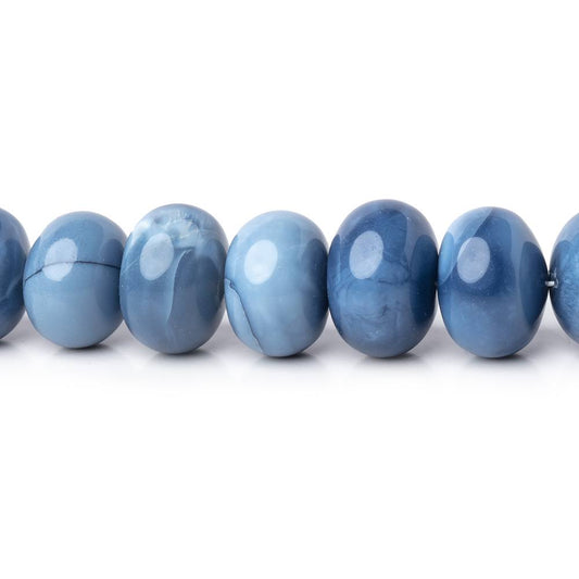 9-11mm Owyhee Blue Opal Plain Rondelle Beads 18 inch 64 pieces AA