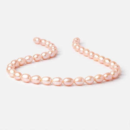 9-11mm Petal Pink Oval Freshwater Pearls 16 inch 36 Beads