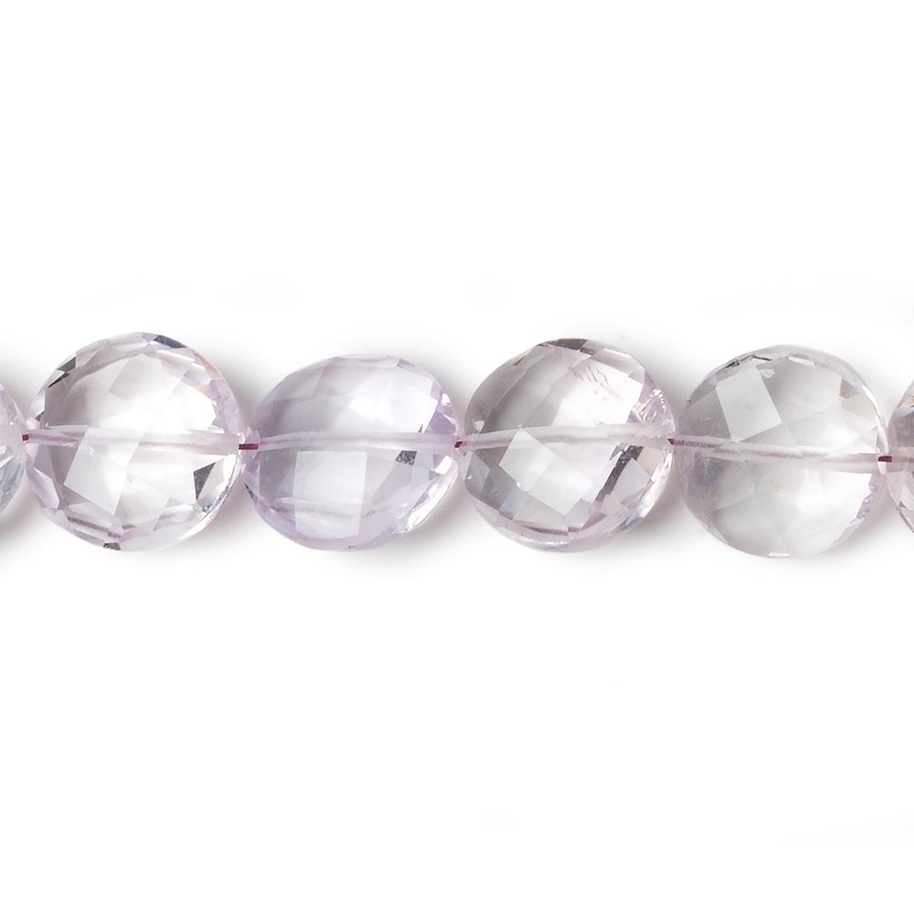 9-11mm Pink Amethyst Side Drilled Faceted Coin Beads 8 inch 20 pieces