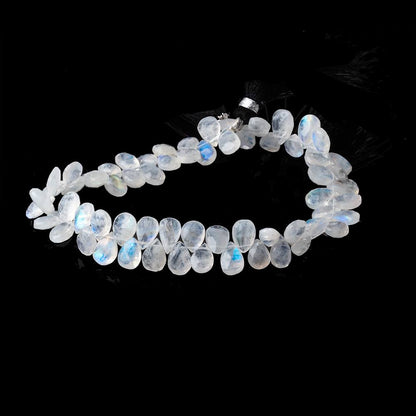 9-11mm Rainbow Moonstone Faceted Pear Beads 9 inch 70 pieces