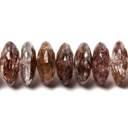 9-11mm Rutilated Quartz German Faceted Rondelle Beads AA Grade 95 pieces