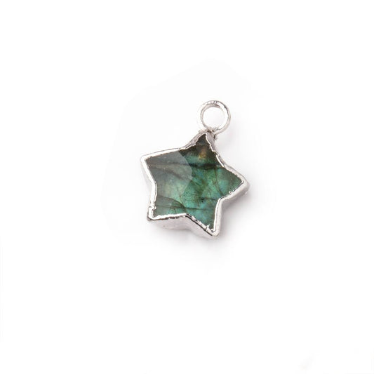 9-11mm Silver Leafed Labradorite Faceted Star Focal Pendant 1 piece