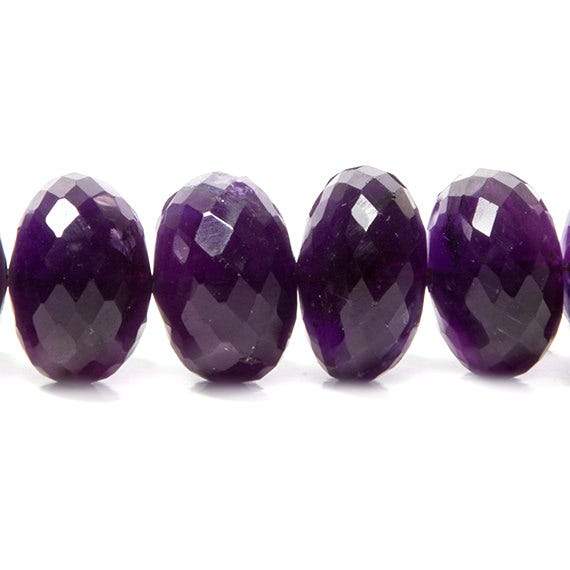 9-12mm Amethyst faceted rondelle Beads 16 inch 57 pieces AAA Grade