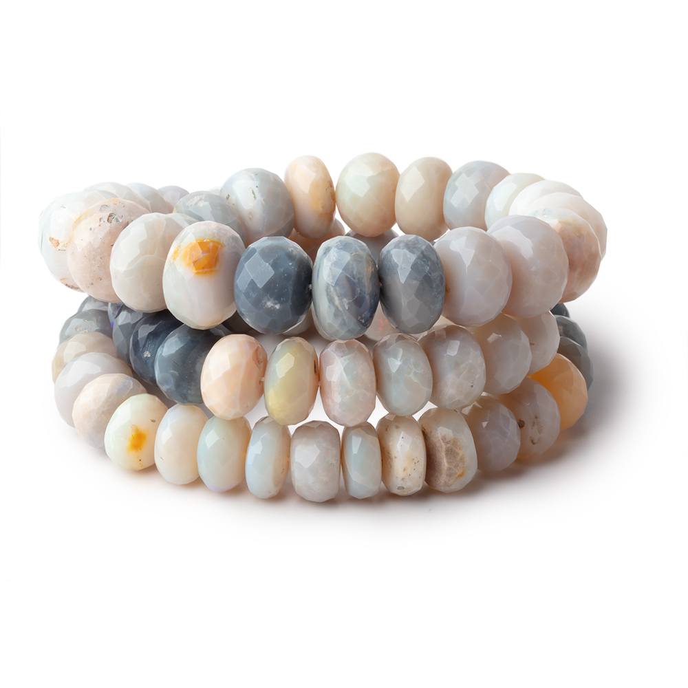 9-12mm Australian Opal Faceted Rondelle Beads 18 inch 73 pieces