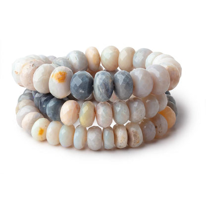 9-12mm Australian Opal Faceted Rondelle Beads 18 inch 73 pieces