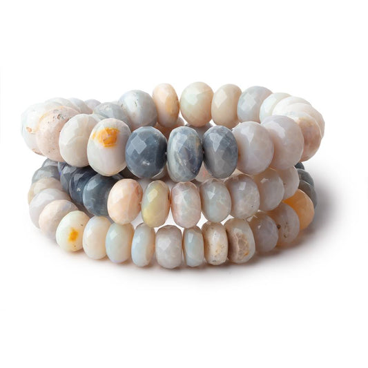 9-12mm Australian Opal Faceted Rondelle Beads 18 inch 73 pieces