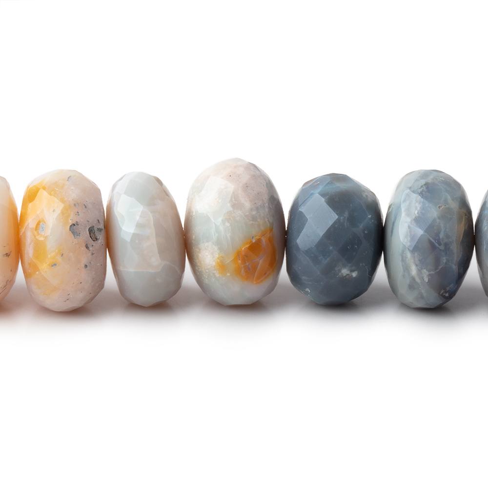 9-12mm Australian Opal Faceted Rondelle Beads 18 inch 73 pieces