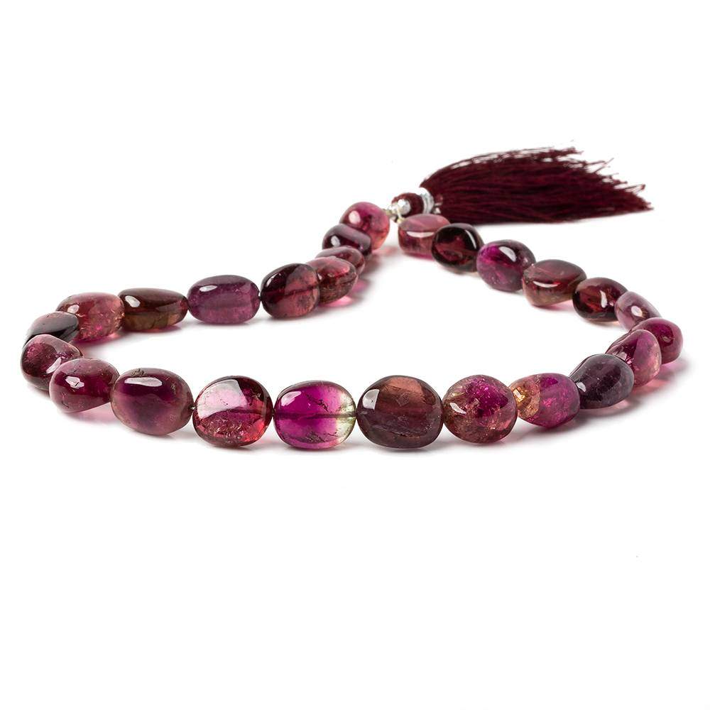 9-12mm Bi-color and Rubelite Tourmaline Plain Nugget Beads 9 inch 26 pcs