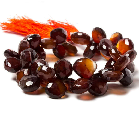 9-12mm Coconut Brown Chalcedony Faceted Heart Beads 8 inch 48 pieces