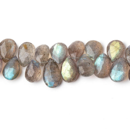 9-12mm Labradorite faceted pear beads 8 inch 56 pieces