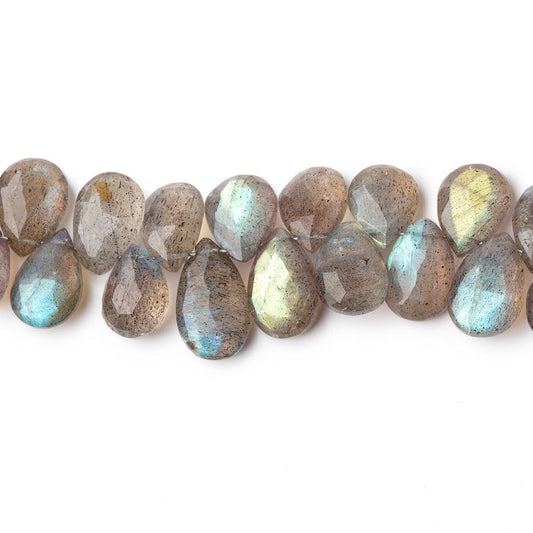 9-12mm Labradorite faceted pear beads 8 inch 56 pieces
