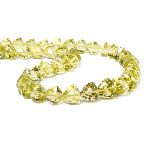 9-12mm Lemon Quartz Straight Drill Trillion Beads 16 inch 42 pieces
