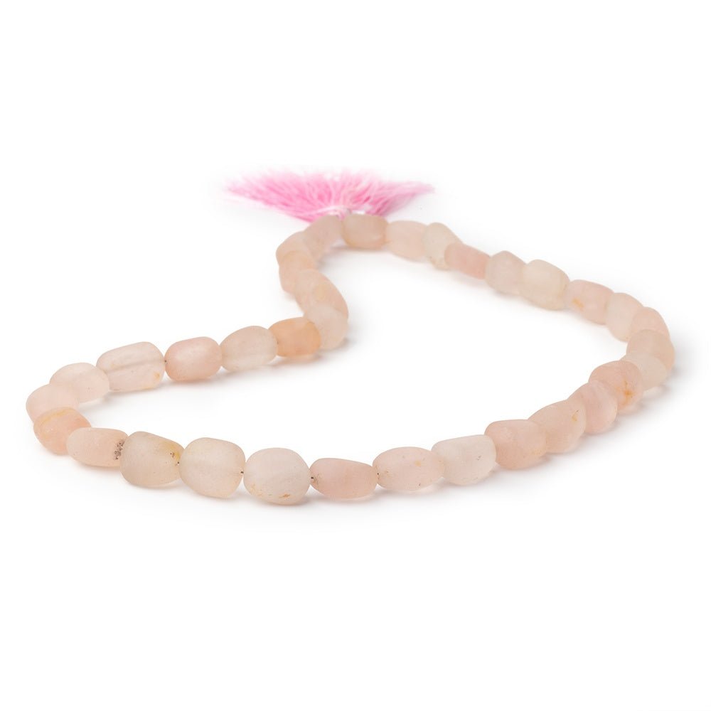 9-12mm Matte Morganite Plain Nugget Beads 16 inch 36 pieces