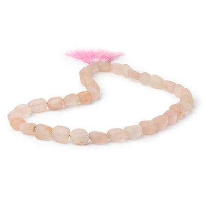 9-12mm Matte Morganite Plain Nugget Beads 16 inch 36 pieces