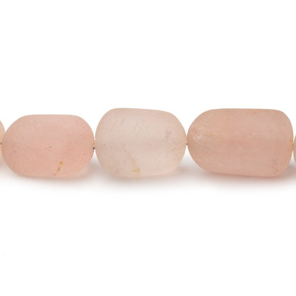 9-12mm Matte Morganite Plain Nugget Beads 16 inch 36 pieces