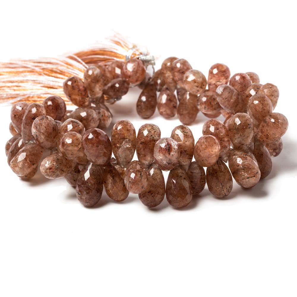 9-12mm Mossy Rutilated Quartz Beads Tear Drop Briolette 7.85 inch 76 pieces