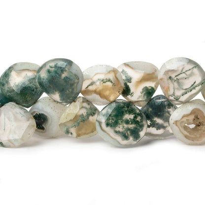 9-12mm Peacock Solar Quartz Faceted Heart Beads 7.5 inch 40 pieces