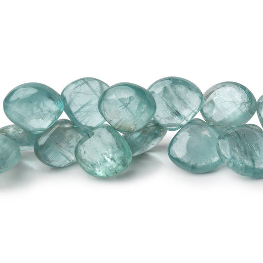 9-12mm Teal Kyanite Plain Heart Beads 7 inch 40 pieces