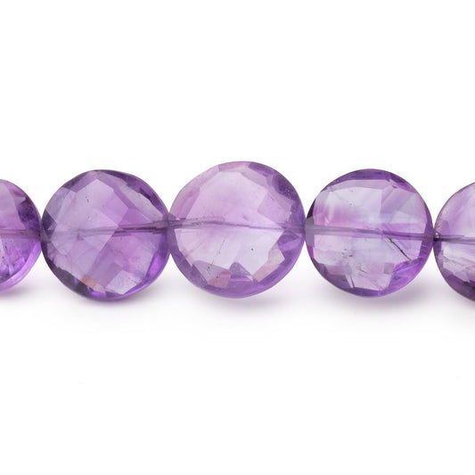 9-13mm Amethyst Faceted Coin Beads 15 inch 36 pieces