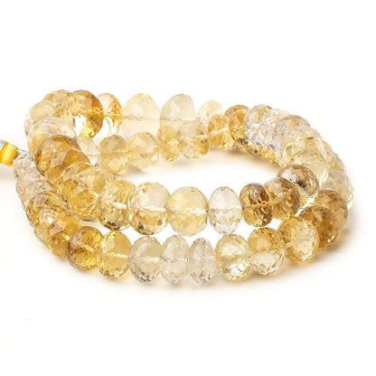 9-13mm Citrine Faceted Rondelle Beads 16 inch 56 pieces