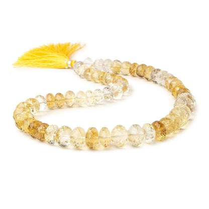 9-13mm Citrine Faceted Rondelle Beads 16 inch 56 pieces