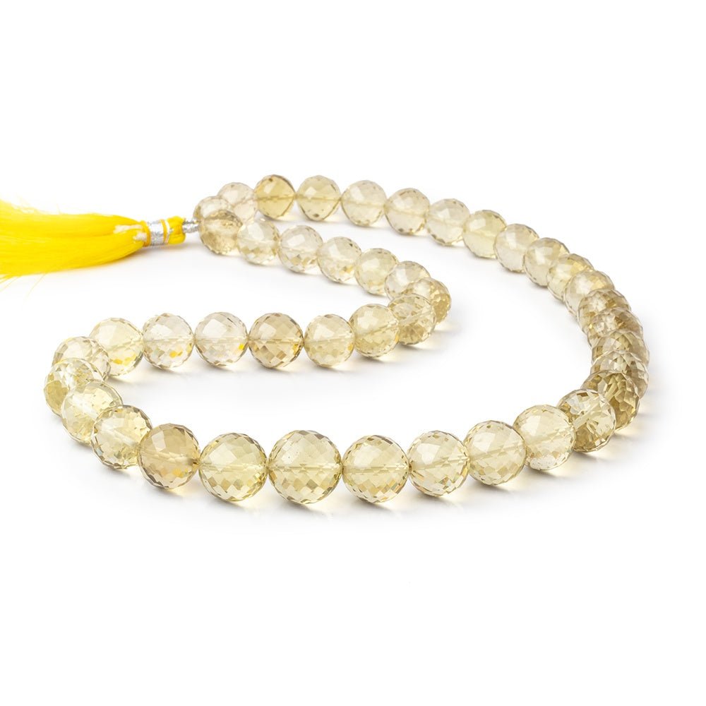 9-13mm Lemon Quartz Faceted Round Beads 16 inch 40 pieces AA