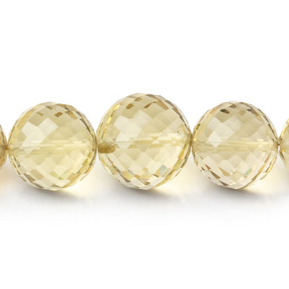 9-13mm Lemon Quartz Faceted Round Beads 16 inch 40 pieces AA