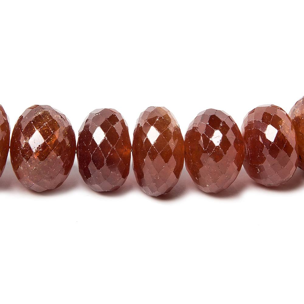 7-9mm Mandarin Garnet Beads Faceted Rondelle 16 inch 60 pieces