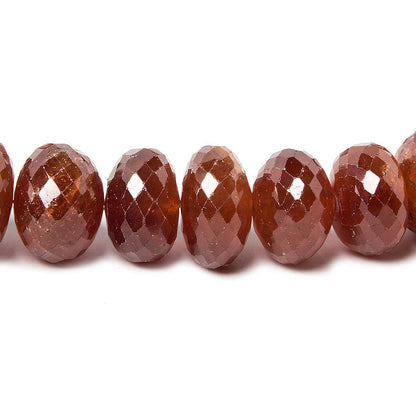 7-9mm Mandarin Garnet Beads Faceted Rondelle 16 inch 60 pieces