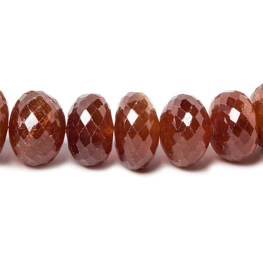 7-9mm Mandarin Garnet Beads Faceted Rondelle 16 inch 60 pieces