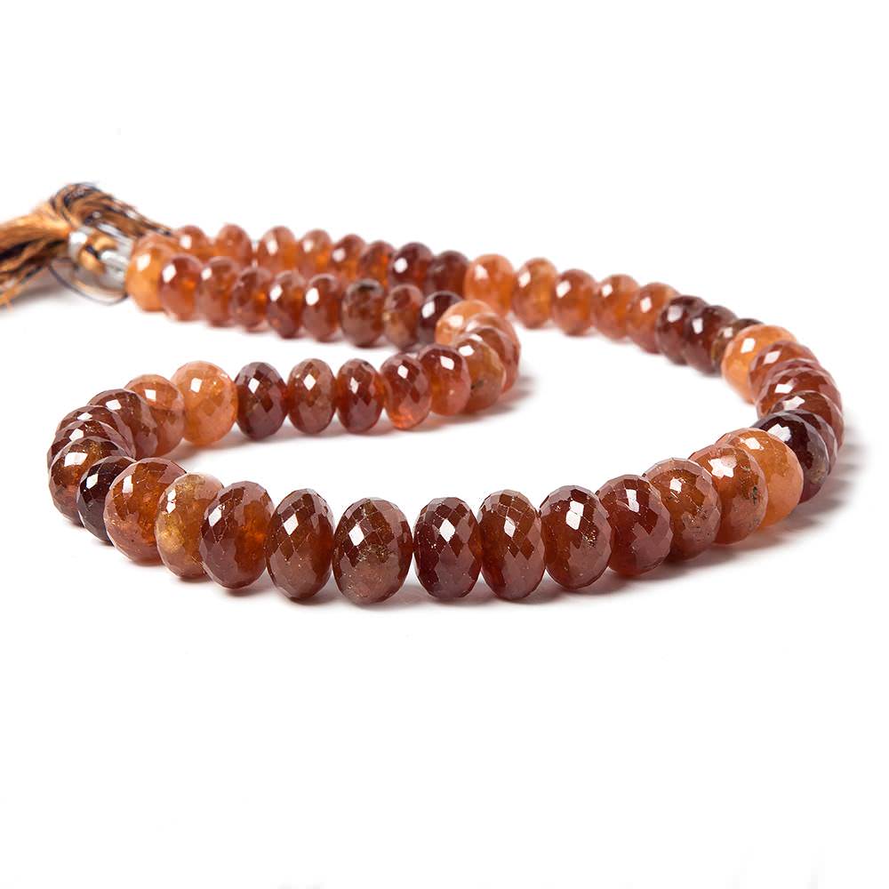 7-9mm Mandarin Garnet Beads Faceted Rondelle 16 inch 60 pieces