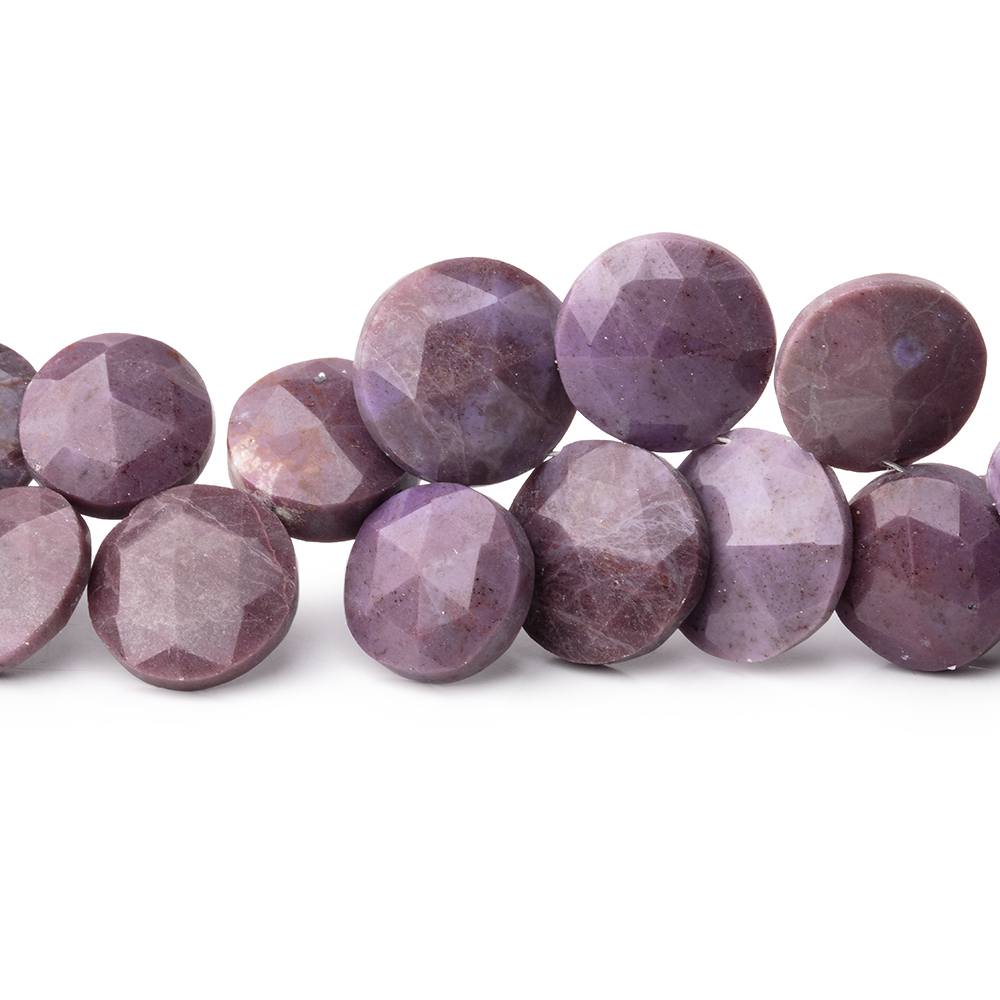 9-13mm Turkish Purple Jade Faceted Coin Beads 7 inch 31 pieces