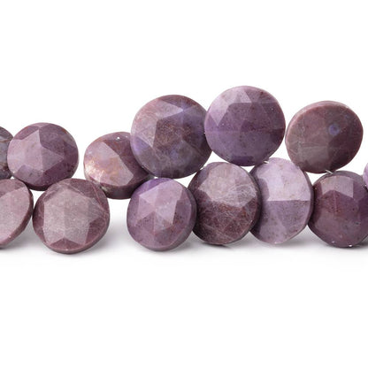 9-13mm Turkish Purple Jade Faceted Coin Beads 7 inch 31 pieces