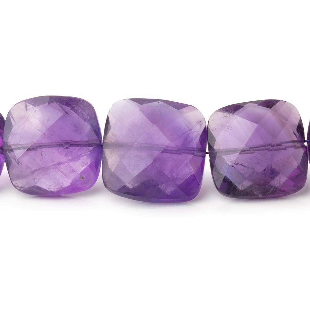 9-14mm Amethyst Faceted Cushion Beads 15 inch 35 pieces