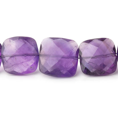 9-14mm Amethyst Faceted Cushion Beads 15 inch 35 pieces