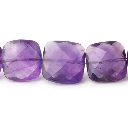 9-14mm Amethyst Faceted Cushion Beads 15 inch 35 pieces