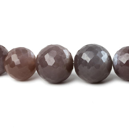 9-14mm Chocolate Moonstone faceted round beads 16 inch 38 pieces