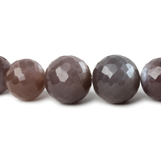 9-14mm Chocolate Moonstone faceted round beads 16 inch 38 pieces