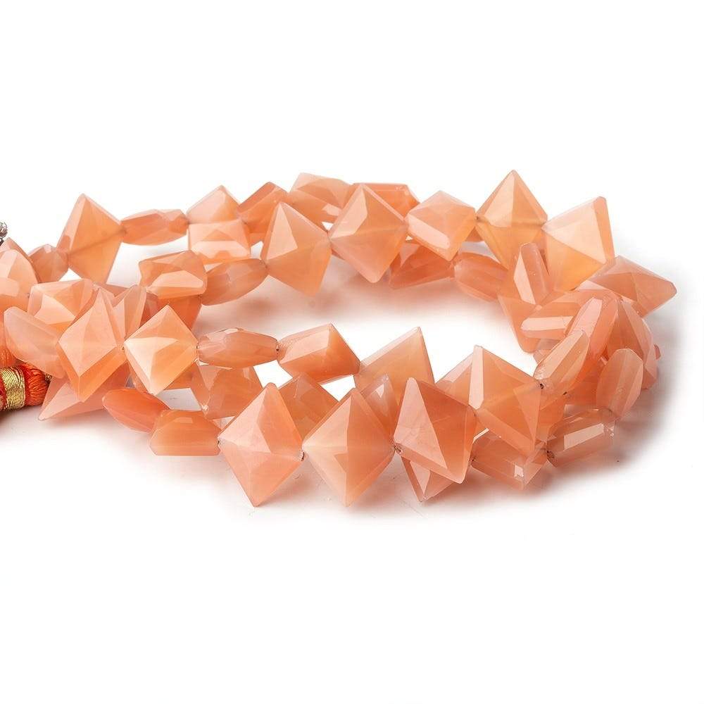 9-15mm Angel Skin Moonstone Side Drilled Faceted Kite Beads 8 inch 22 pcs