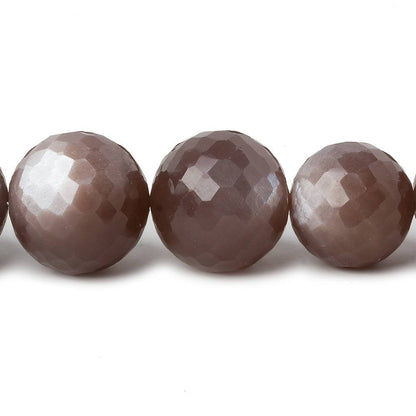 9-15mm Chocolate Moonstone faceted round beads 16 inch 35 pieces