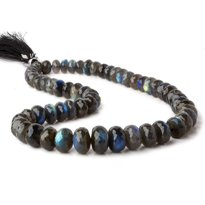 9-15mm Labradorite faceted rondelle beads 18 inch 59 pieces AA