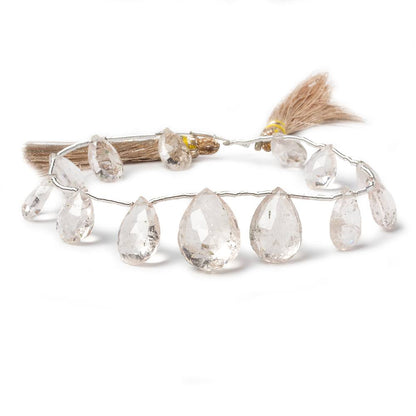 9-15mm Morganite Faceted Pears 8 inch 13 pieces