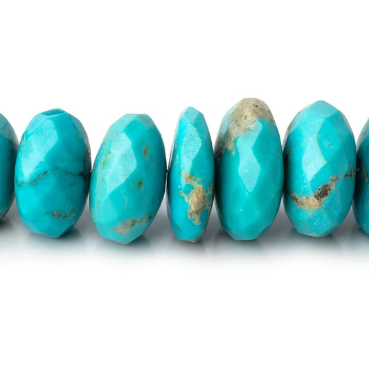 9-15mm Sleeping Beauty Turquoise Faceted Rondelle Beads 18 inch 75 pieces AAA