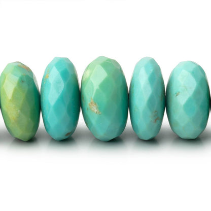 9-16.5mm Sleeping Beauty Turquoise Faceted Rondelle 18 inch 70 Beads AAA
