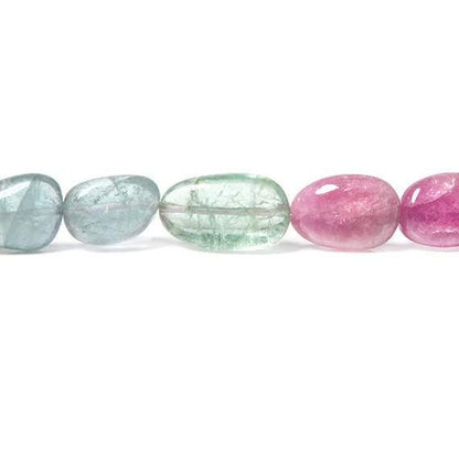 9-16mm Multi Color Tourmaline Beads Plain Nugget